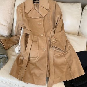 New Camel Vintage Cashmere & Wool Coat size 14